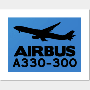 Airbus A330-300 Silhouette Print (Black) Posters and Art